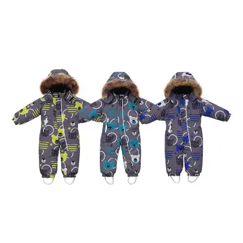 Winter baby snow suit snowsuit for newborns one piece ski suit kids Increasing the waterproof children one piece ski suit