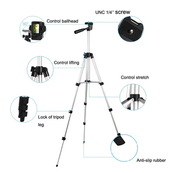 3110 Aluminum Alloy Tripod 360 Degree Adjustable Cradle Head Retractable Height for Camera and Mobile Phone Stand detail image