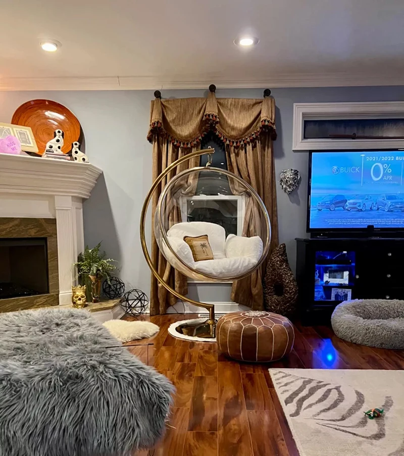 Outdoor Acrylic Egg Chair Swing Hanging Egg Chair Garden Single Swings