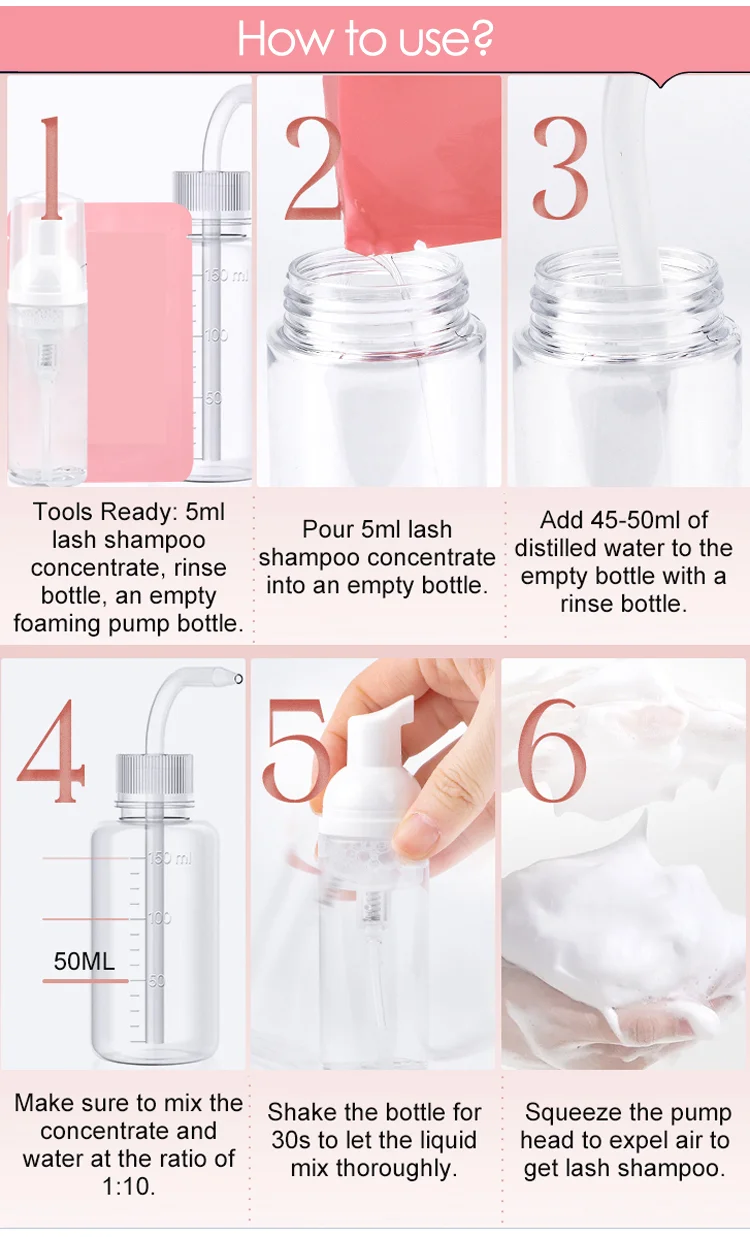 Lash Shampoo Concentrate Kit Eyelash Extension Cleanser Concentrate