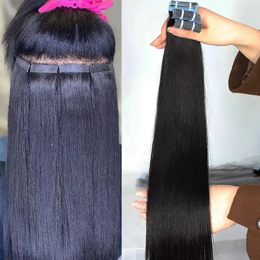 Tape in Haarverlängerungen glattes menschliches Haar brasilianisches 20 Stück für Frauen Tape ins_voghion.com