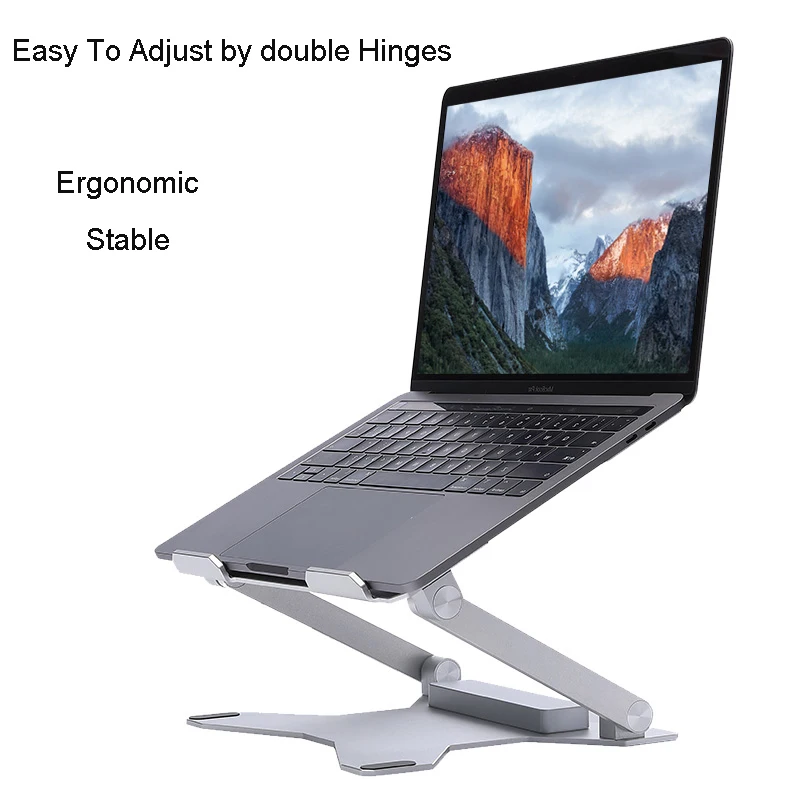 Ergonomic Flexible Folding Height Adjustable Aluminum Foldable Portable Adjustment Desktop Laptop Notebook Holder Riser Stand