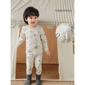 YOEHYAUL Loungewear Children Suit Homewear Boys Girls Underwear Pyjamas Cotton Nightwear Kids Indoor Clothing Sleepwear Set