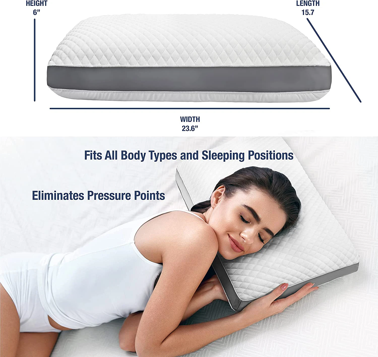 2023 Luxury High Quality Custom Cooling Gel Memory Foam Pillow With