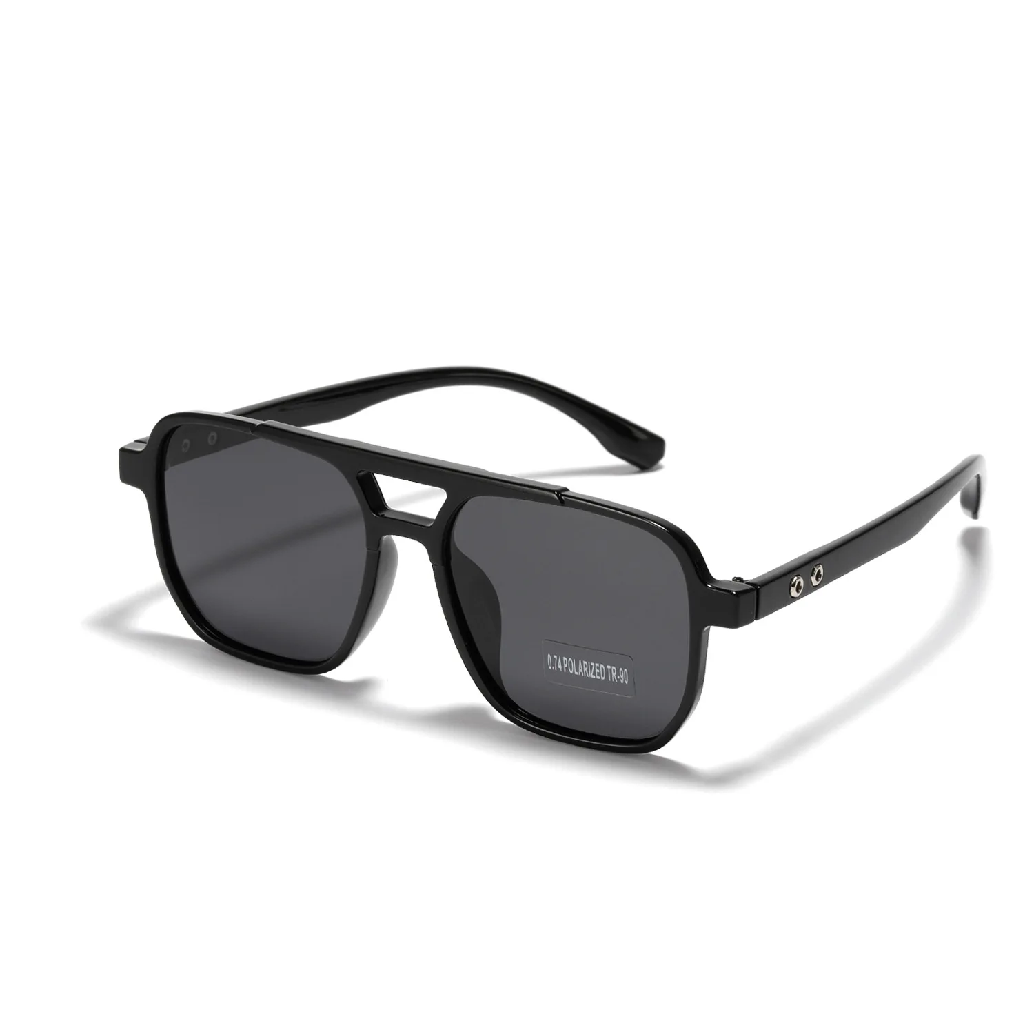 2022 New Arrival  TR90 Unbreakable Material Double Beam Super Light Vintage Polarized Lens Sunglasses