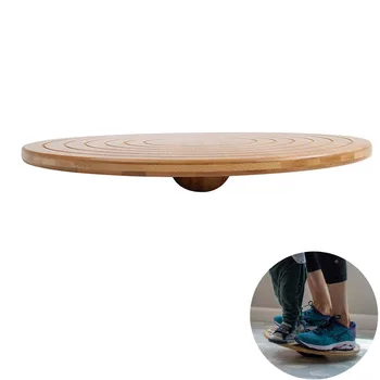 卸売フィットネスバランスボードコアトレーナー機器ラウンドバンブー