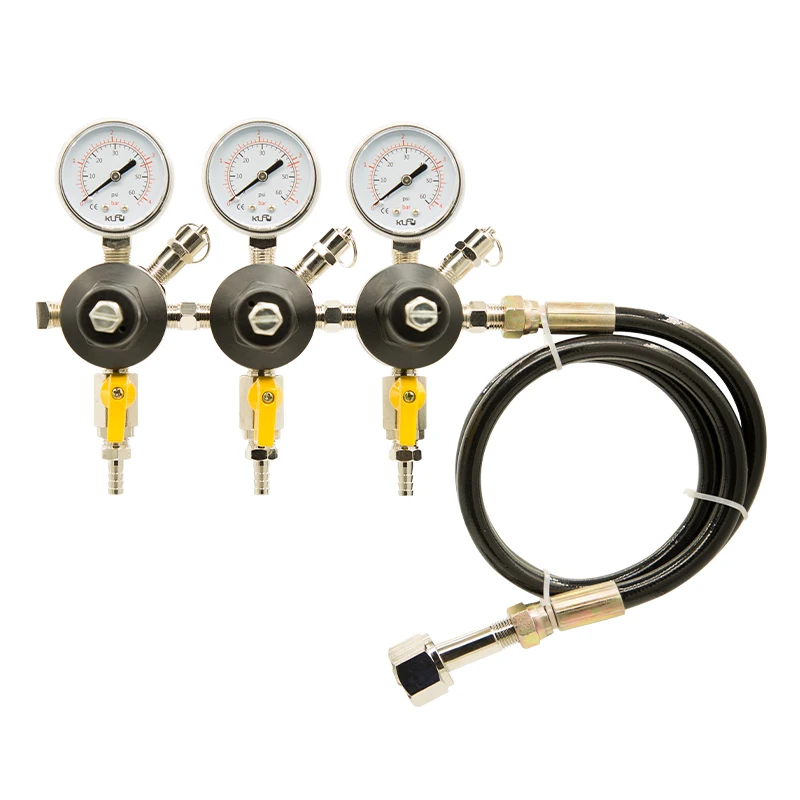 With Extending Gas Hose Outlet Pressure 0-60psi Primary Beer Three Body Regulator Stable And Adjustable