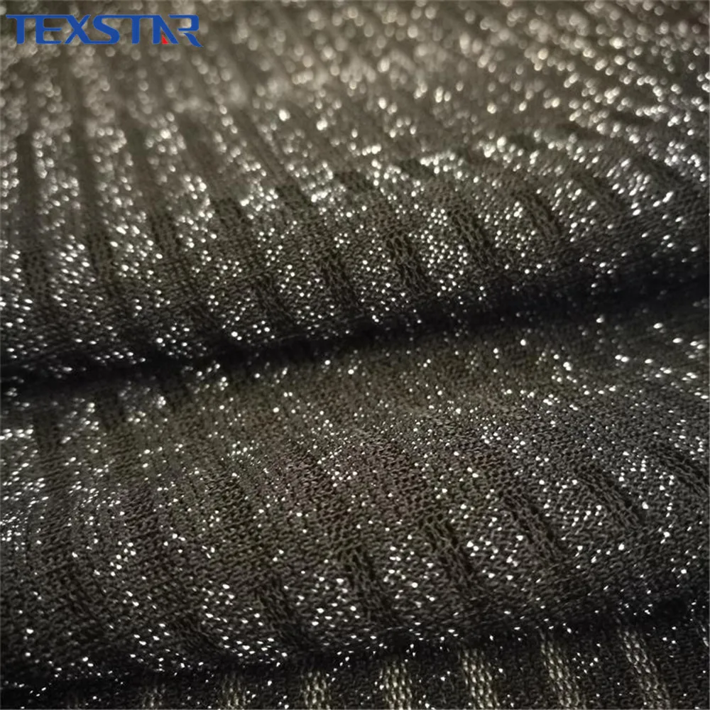 2 way stretch черные блестящие нашивки полиэстер спандекс сетчатая ткань