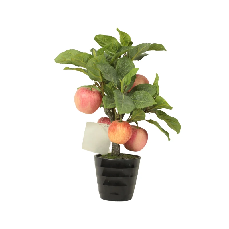 Artificial Apple Tree Home Decor Bonsai Tree Plastic Plants Pots Garden Landscaping Modern Style Plants Indoor Palm Tree