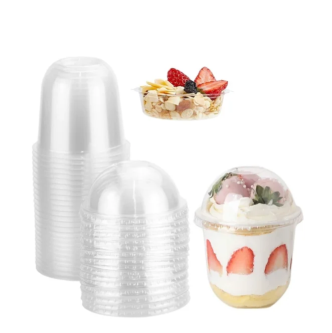 Yogurt Disposable Parfait Dessert Insert Cups With Lid Bowl Snack Tray