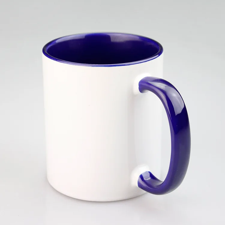 Full Print Two Tone Color Handle Hot Sale Gift Set Coffee Color Ceramic Mug Cup With logo