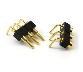 2.54mm H3.5mm 3pin Male pogopin single Row right angle dip pogo pin waterproof connector