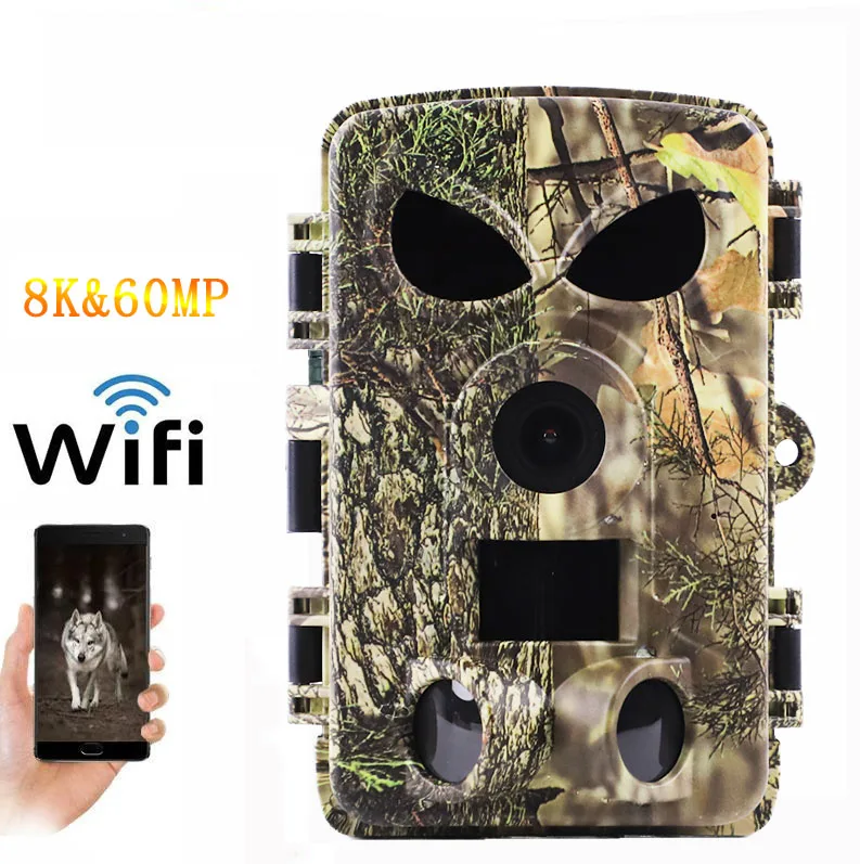 2024 High Quality Support APP 8K WIFI  600MP Trail Camera Trap Hunting Camera Wildlife Photo Traps for Outdoor Security
