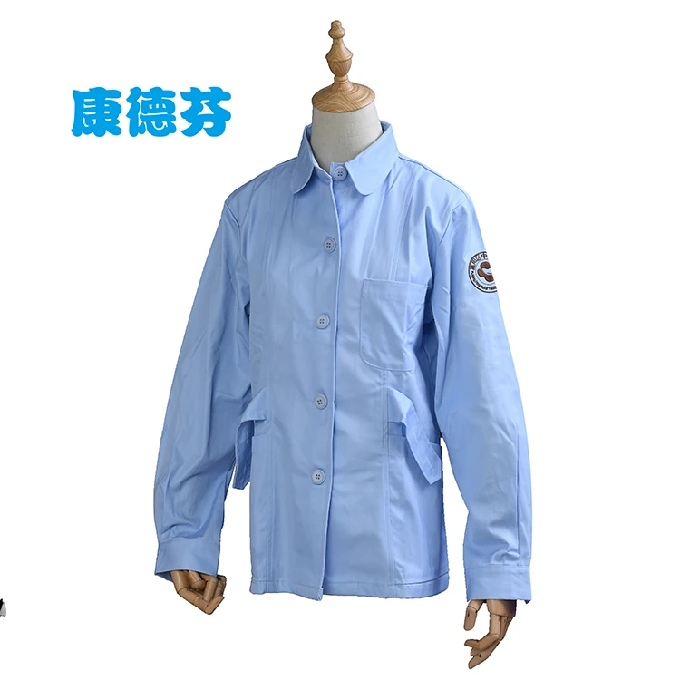 Blue Collar Button Pocket Nonwoven Isolation Gown Polyester