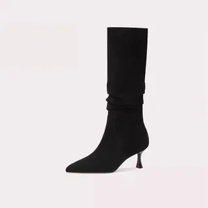 Fashion Winter Boots Pointed Toe High Top Stiletto Heels Large Size Sexy Women Over Knee Boots
