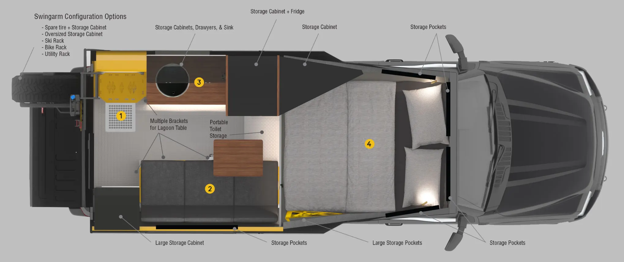 Outdoor Lightweight Short Bed Luxury Popup Truck Camper With Slide Out ...