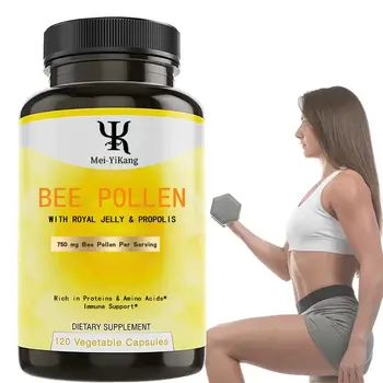 Custom private label vegan capsules Rich in proteins & Amino Acids and immune support Bee pollen with royal jelly & propolis
