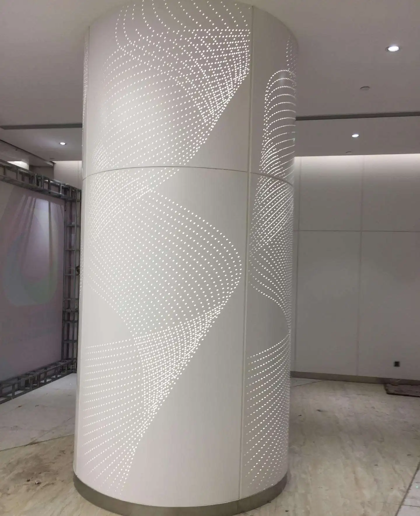 Perforated Aluminium Column Cladding square Circular Column Panel