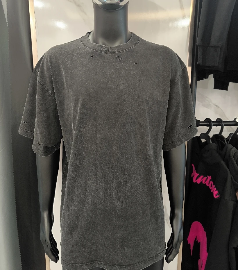 product heavyweight french terry oversized printed graphic t shirts custom cropped rhinestone acid wash boxy t shirt men-8