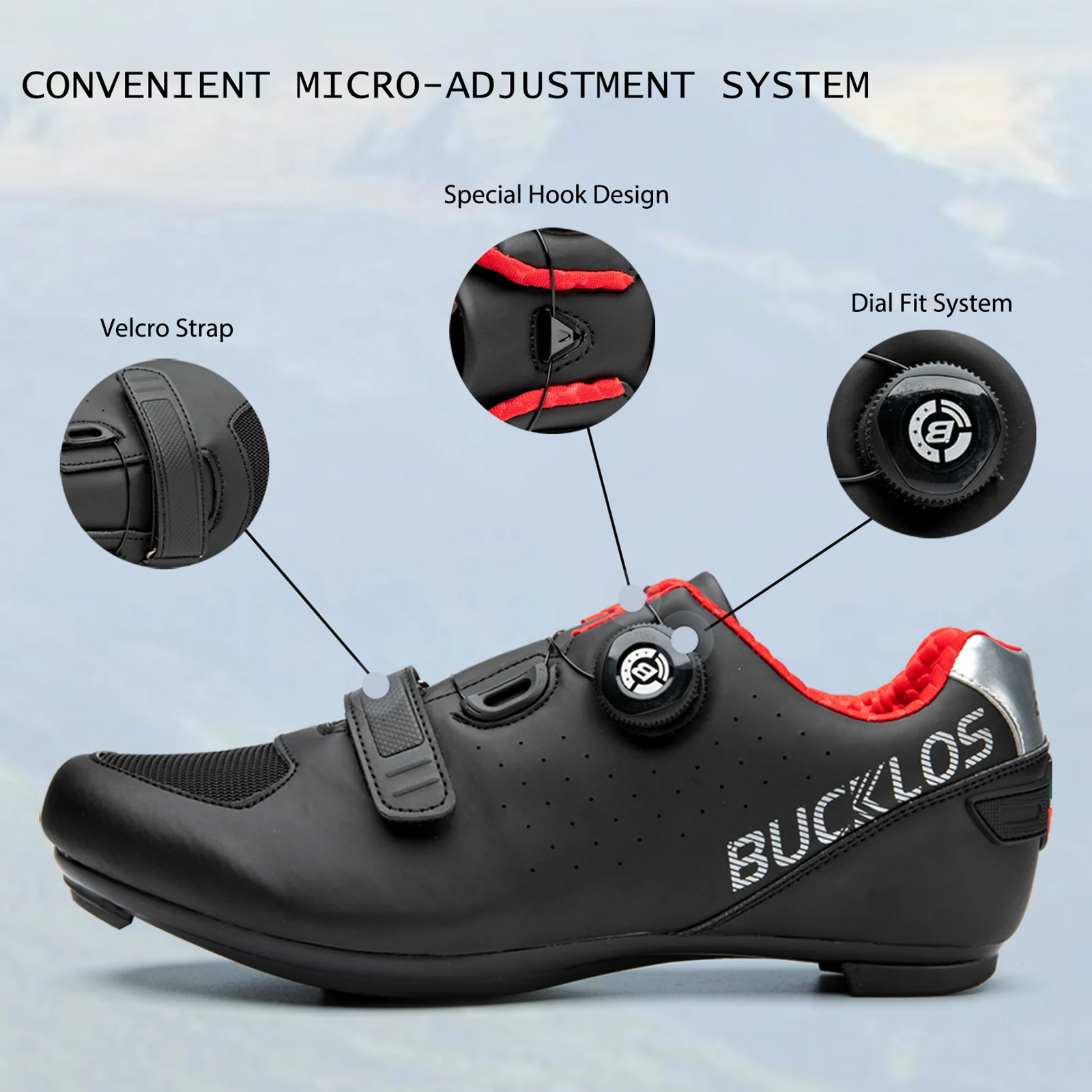 Bucklos Road Bike Shoes Compatible With Peloton Outdoor Indoor