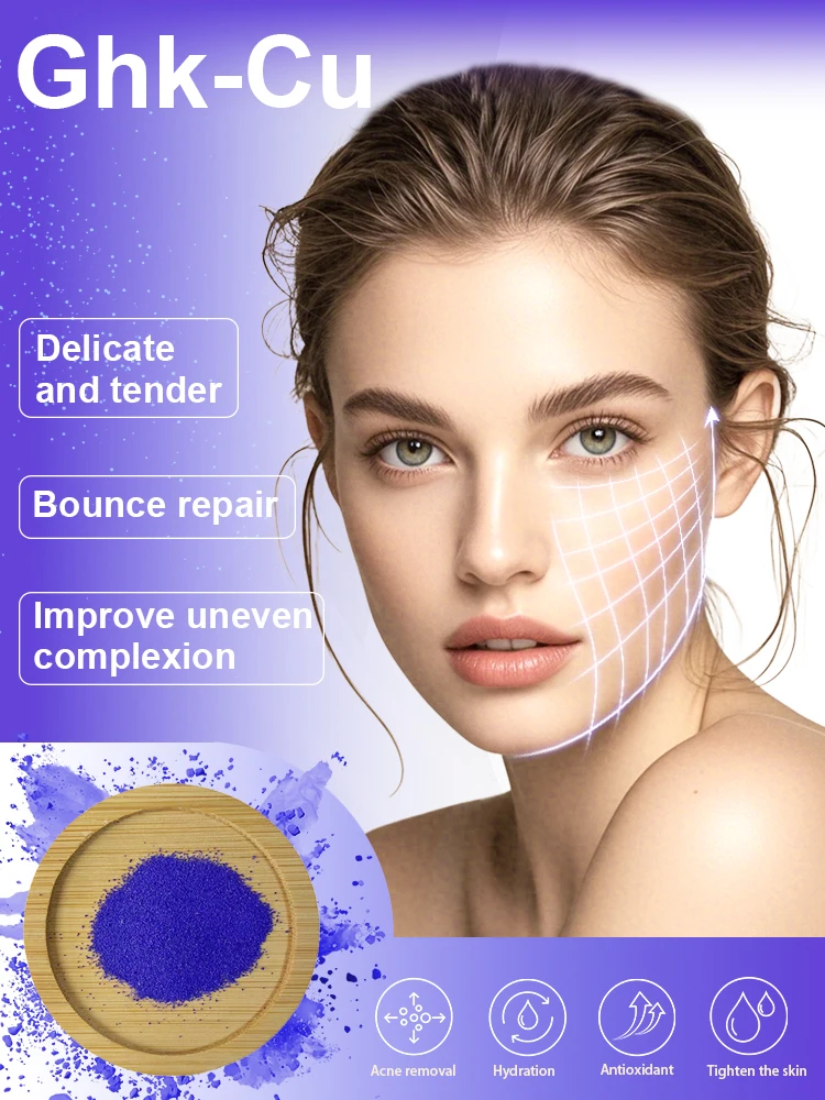 cheap glutathione injection Close Blue Copper Peptides Ghk-cu Powder Stock Photo 2709754897