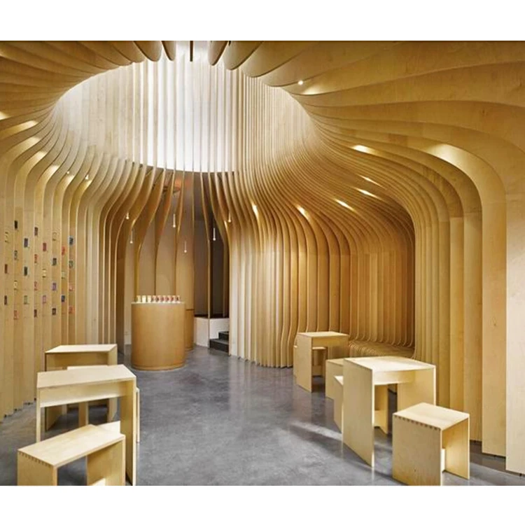 High Craftsmanship Customized Mall Office Lobby Indoor Use False Metal Decorative Aluminum Wood Grain Ceiling