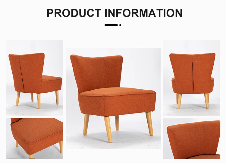 Changde Contemporary Leisure Side Chair Thick Sponge Cushion Comfortable Backrest Upholstered Armless Chair