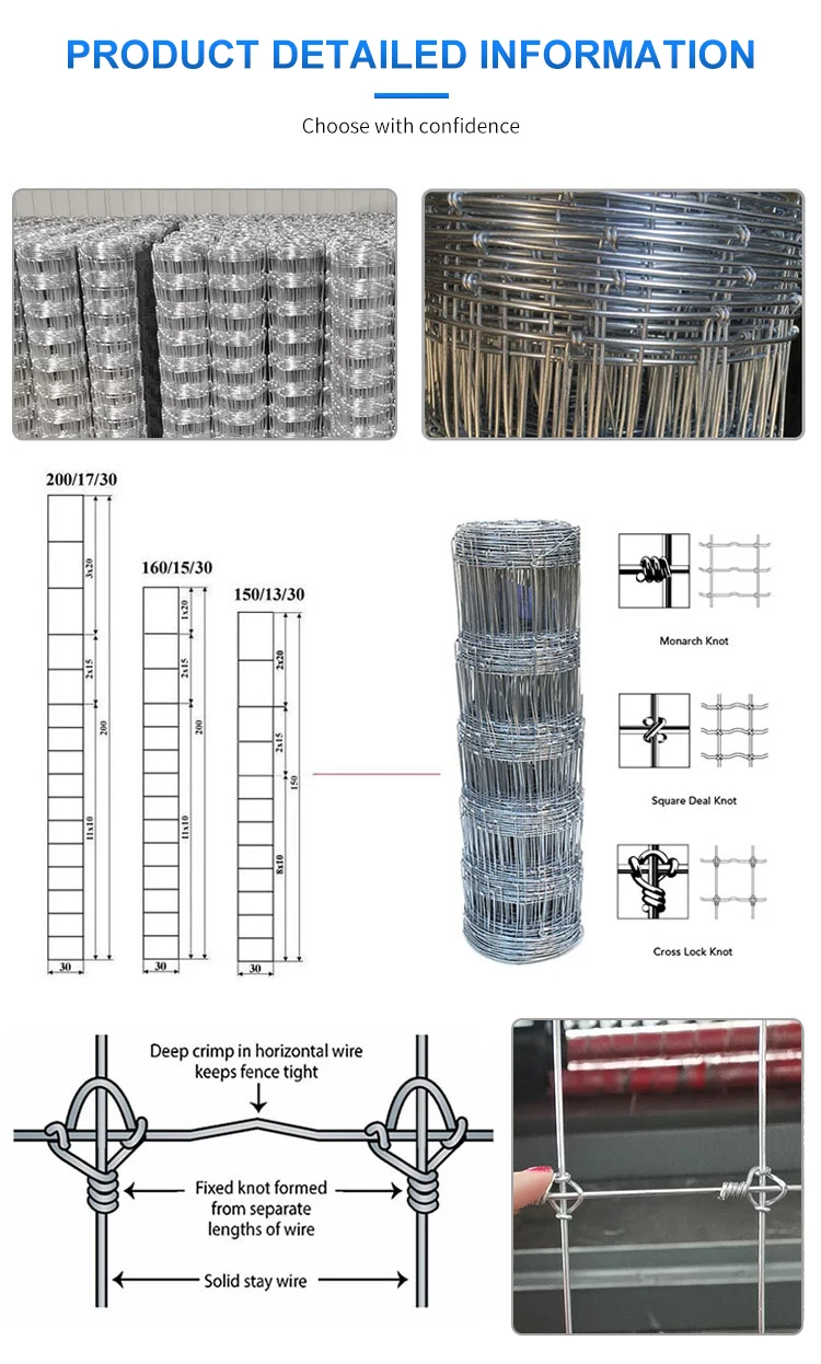 50m 100m Roll Farm Field Fence/hinge Joint Fence/veldspan Fence For