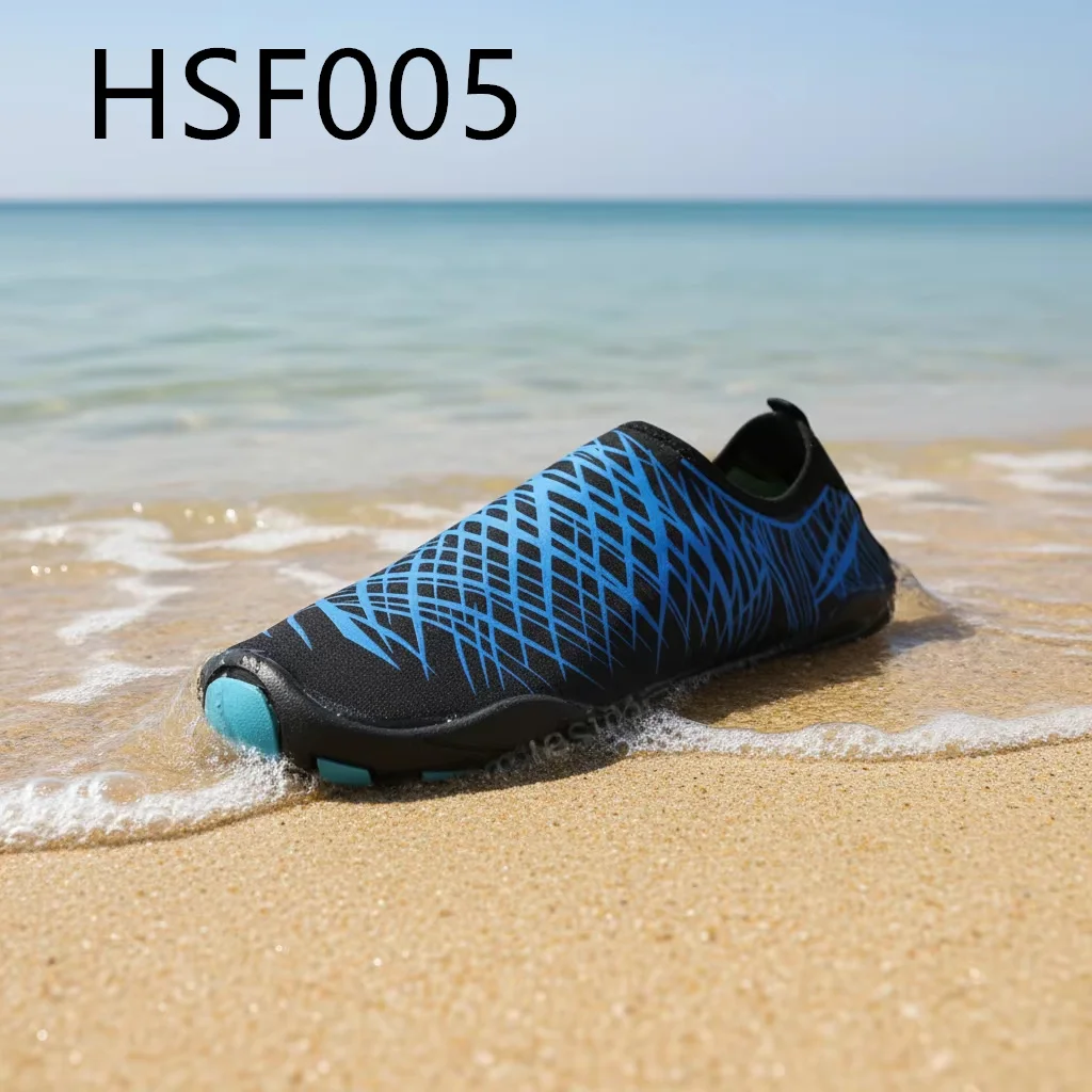 ZYF,Shallow Water Wading Easy to Dry Fabric Swimming Shoes Kayaking Anti-slip Rubber Sole Blue Stream Trekking Surf Shoes HSF005