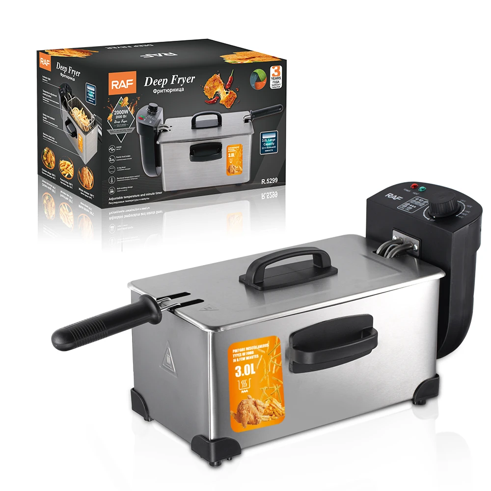 RAF R.5299 Electric Deep Fryer with Oil Filtration, 3L Capacity