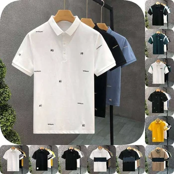 New Embroidered luxury men's polo shirts pineapple shirts, lapels, short sleeves, polo shirts, slimming