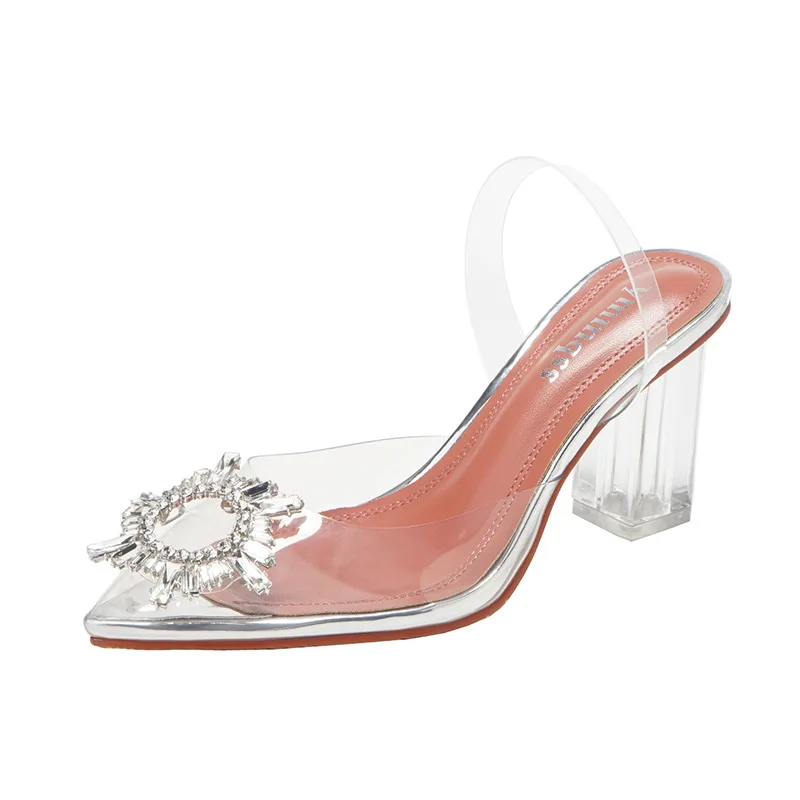 Pointed Toe Transparent Sandals Women 
