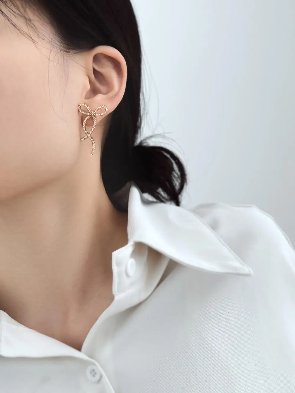 KAKODIY Gold Plated Designer Bow Earrings 925 Sterling Silver Fine Jewelry Earrings detail 4