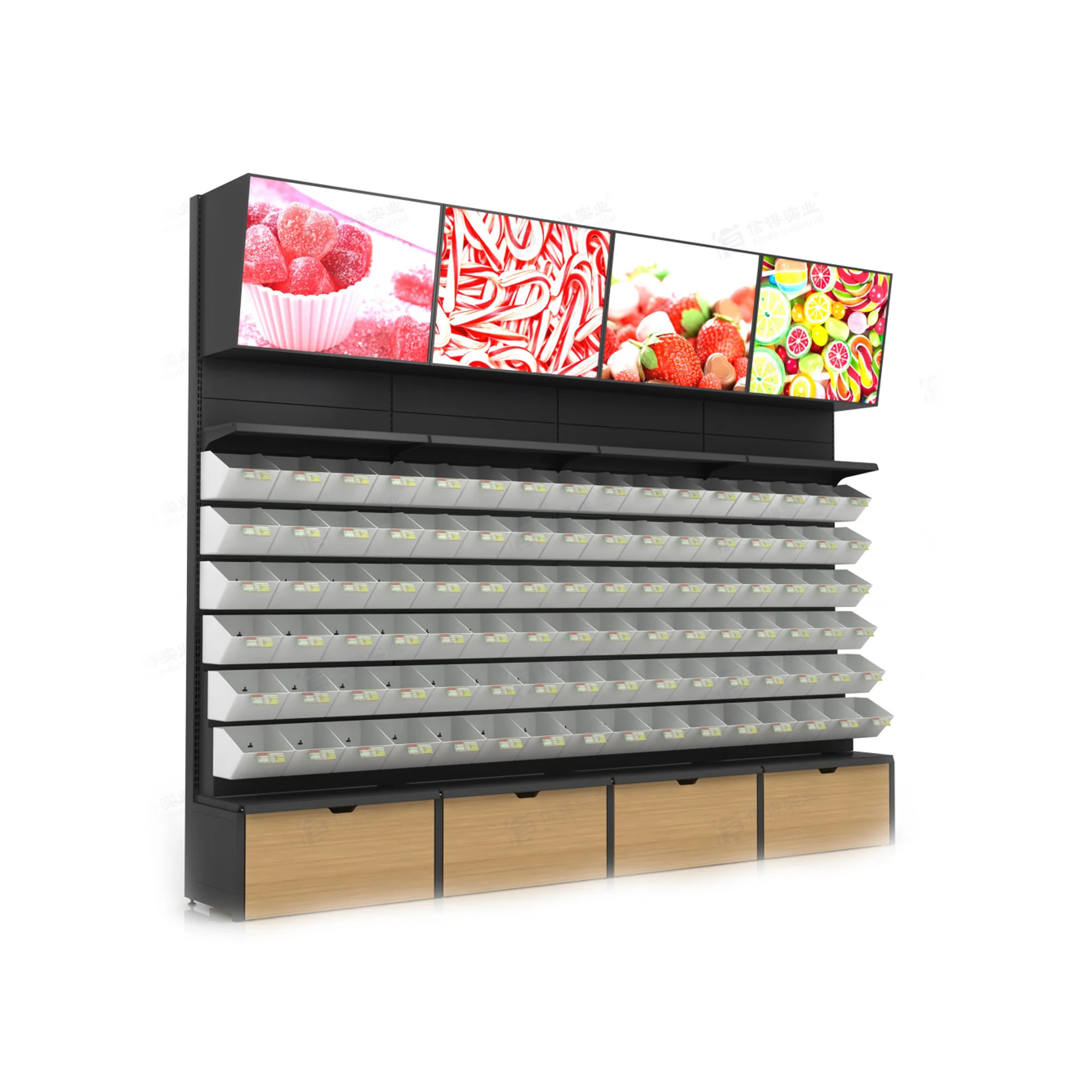 Xinde Convenience Store Potato Chips Candy Display Racks Doubleside