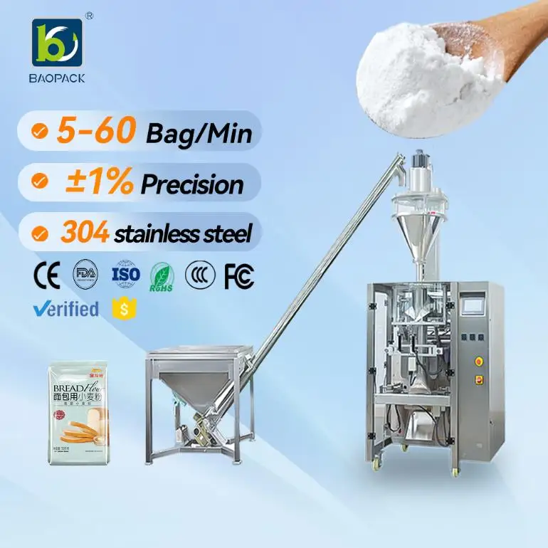 Full Automatic Food Grade Spice Powder Sachet Fill Seal Packaging Machine with Plastic & Paper Bags/Pouch Options CE Certified