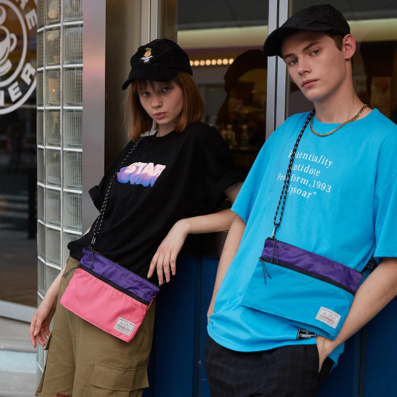 Customized logo Colorful Polyester Waterproof Fashion Student Shoulder Crossbody Messenger Bag
