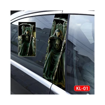 Skull sticker car column personality creative B column protective film General All Saints' Day decorative paste column sticker