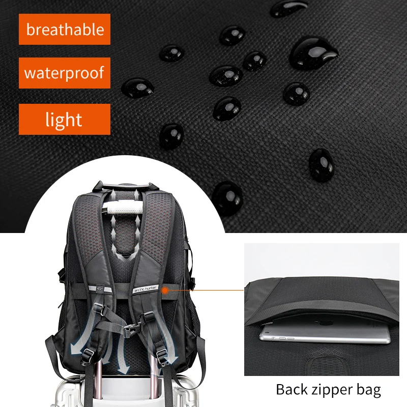 Arctic Hunter Waterproof Polyester Travel Mochila Outdoor Laptop Trekking Camping Unisex Custom Gym Sport Backpack USB