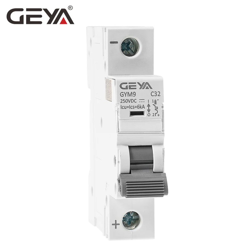 GEYA NEW GYM9 DC MCB 63A 250V 6kA Single Phase Miniature circuit breaker MCB for Solar PV System Breaker Circuit