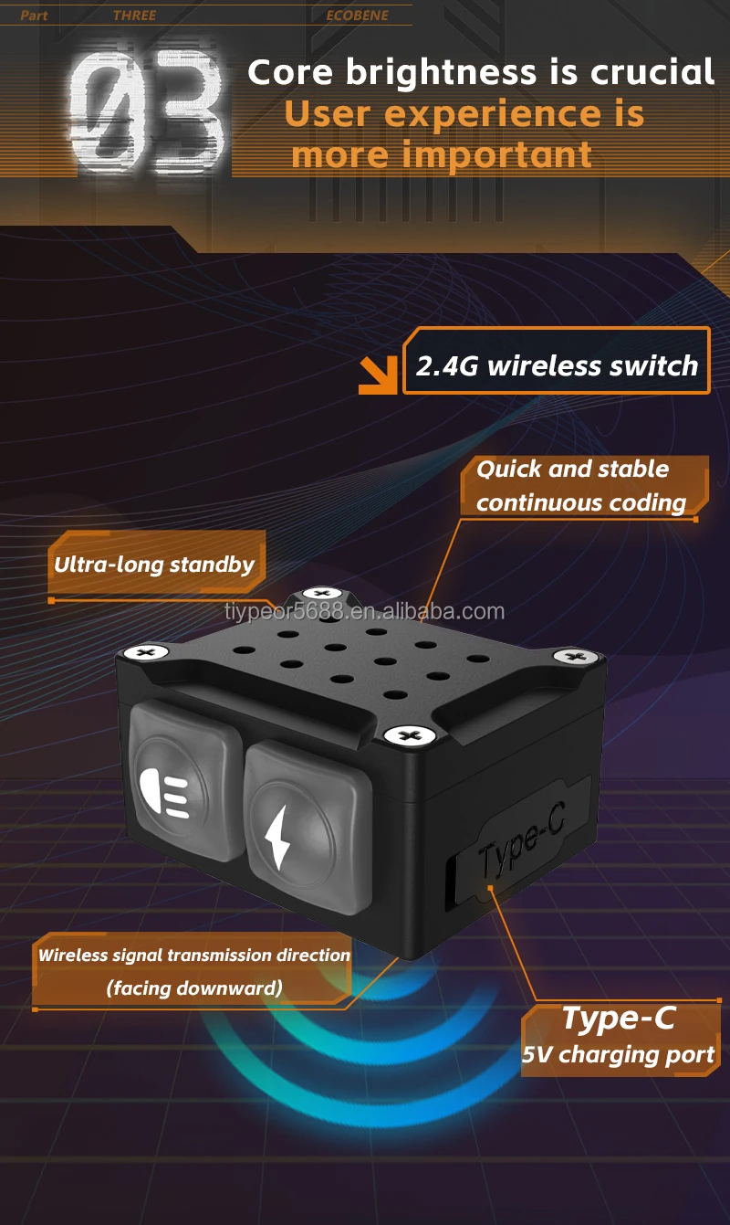 product tiypeor motorcycle wireless switch high quality cnc aluminum 60w auxiliary tangent line driving spotlight fog light 7000lm-7