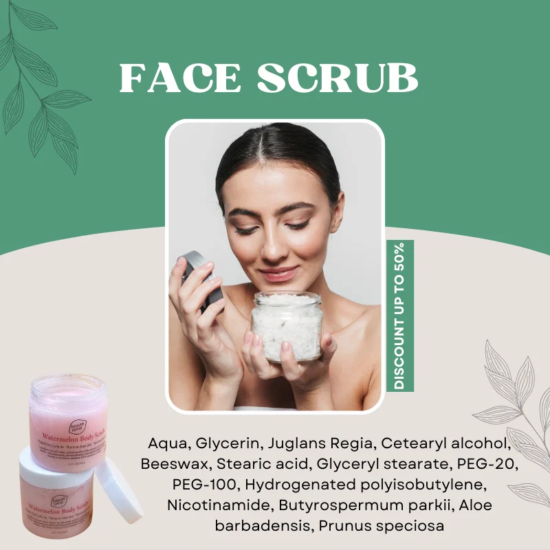 Wholesale Organic Vegan 200ml Whipped Whitening Watermelon Body Scrub