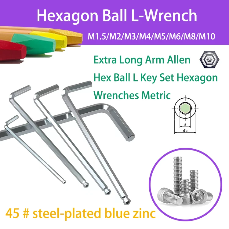 Lshaped Hexagon Wrench Allen Key Single Hexagon Key Set Hexagon L Key
