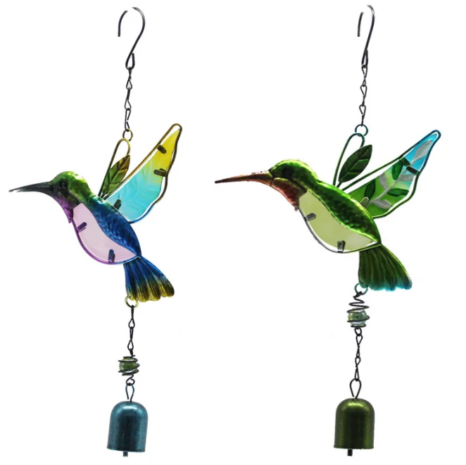Metal Bird Hanging Wind Chime with Bell Metal Wind Chime Outdoor Medium Wall Hanging Iron Craft Wind Chime for Home Garden