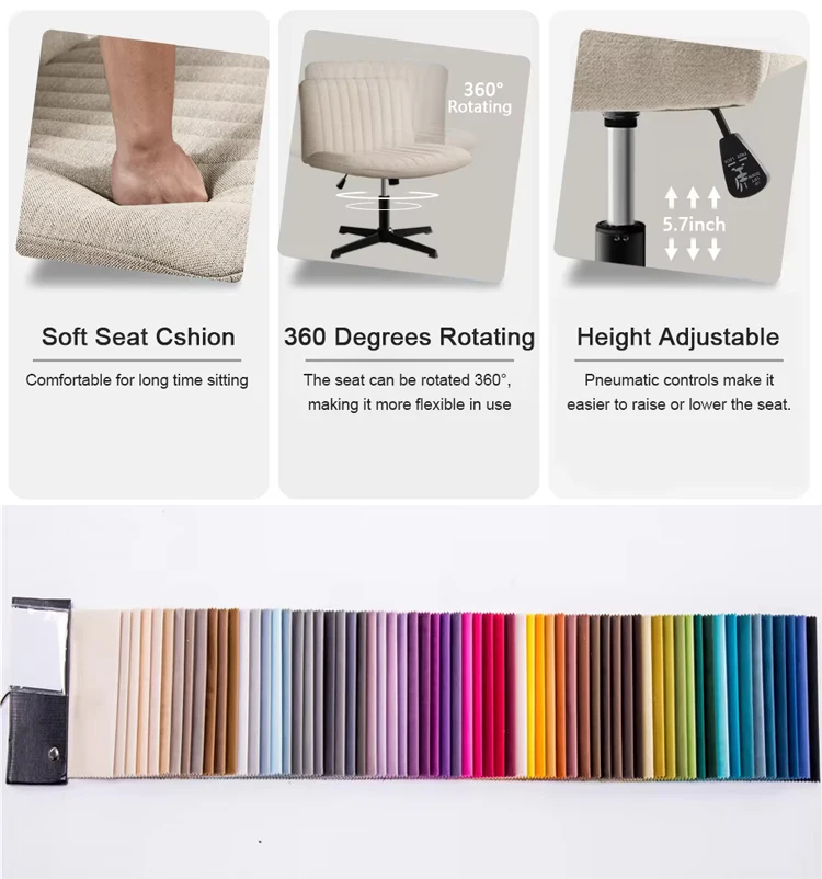 Modern Home Office Desk Chair Swivel Adjustable Fabric Vanity Chair home chair