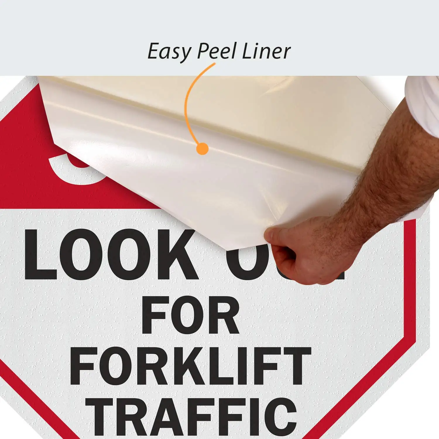 Securun 2024 Reflective Coated Vinyl Traffic Sign Stop Look Out for Forklift Safety Warning Sign