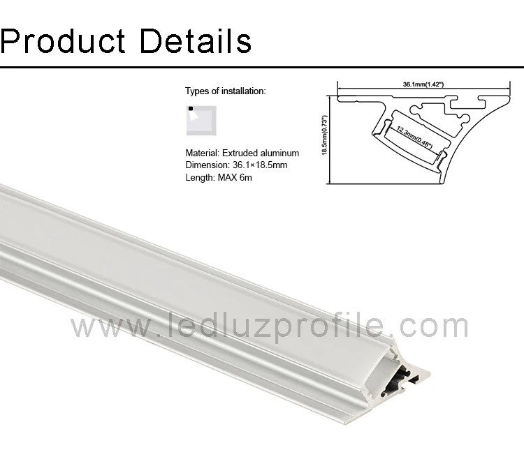 Surface Mounted Aluminum Led Strip Light Profile For Cabinet - Buy ...