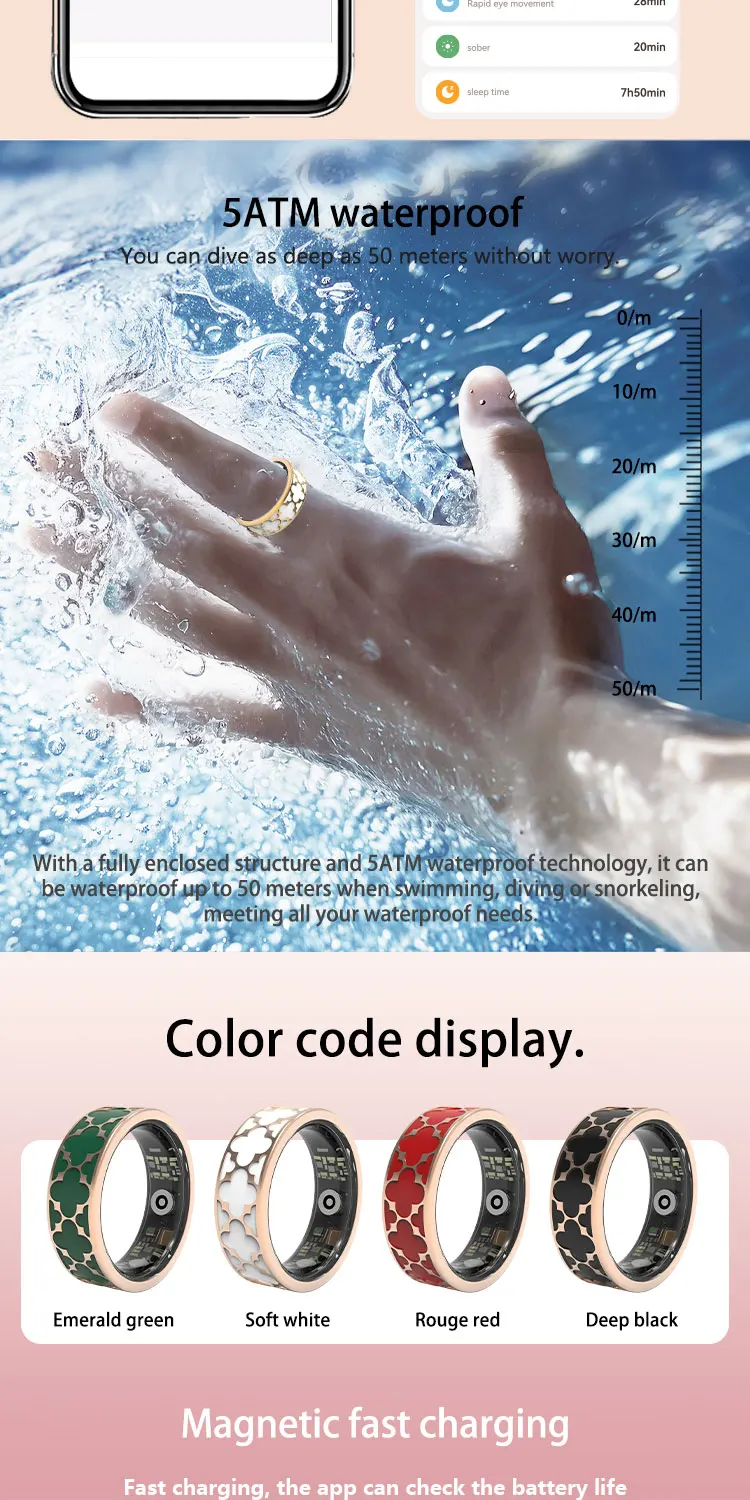 Welcome OEM Order, Factory Whole Selling R26 Smart Rings Heart Rate Temperature Detection Pressure Monitoring 50m Waterproof Sport Smart Health Ring 2025 - Buy Smart Health Ring fitness Tracker Smart Health Ring classical Smart Rings