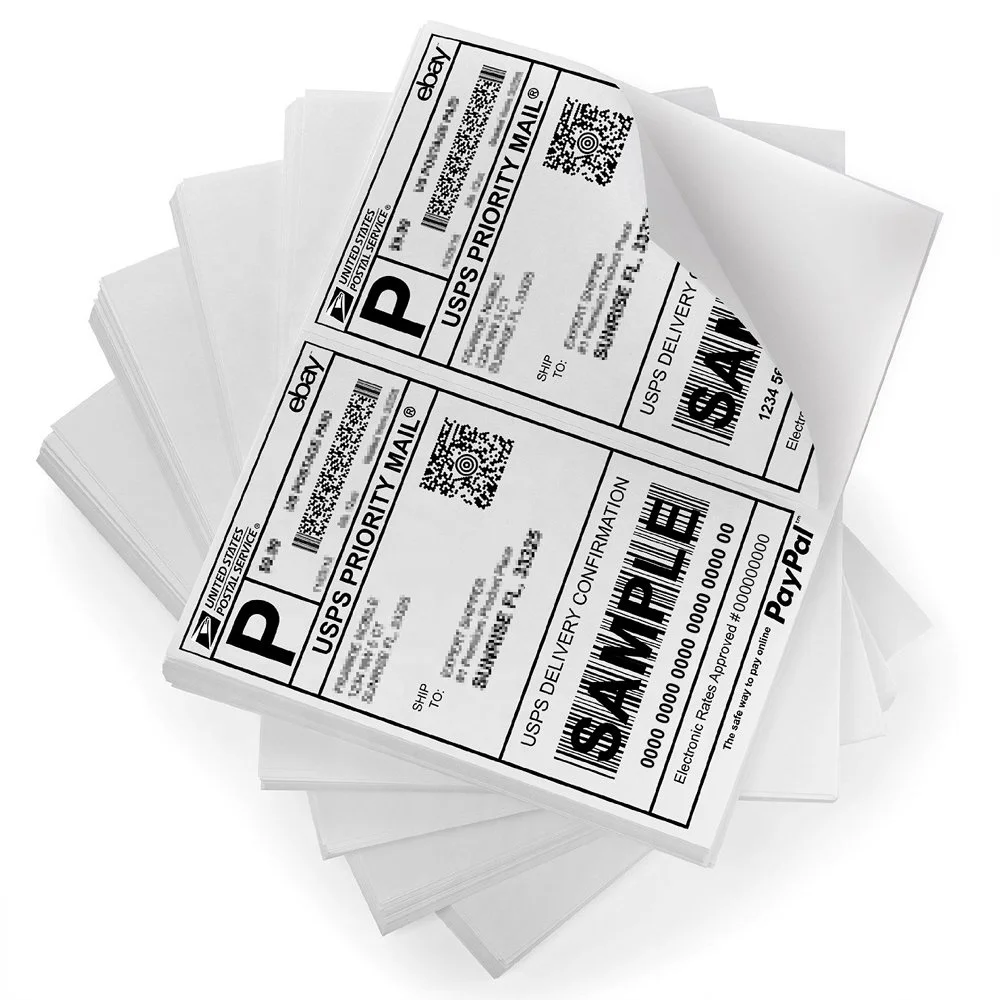 A4  Adhesive Half Paper Label Sheet Labels Blank for Express Shipping