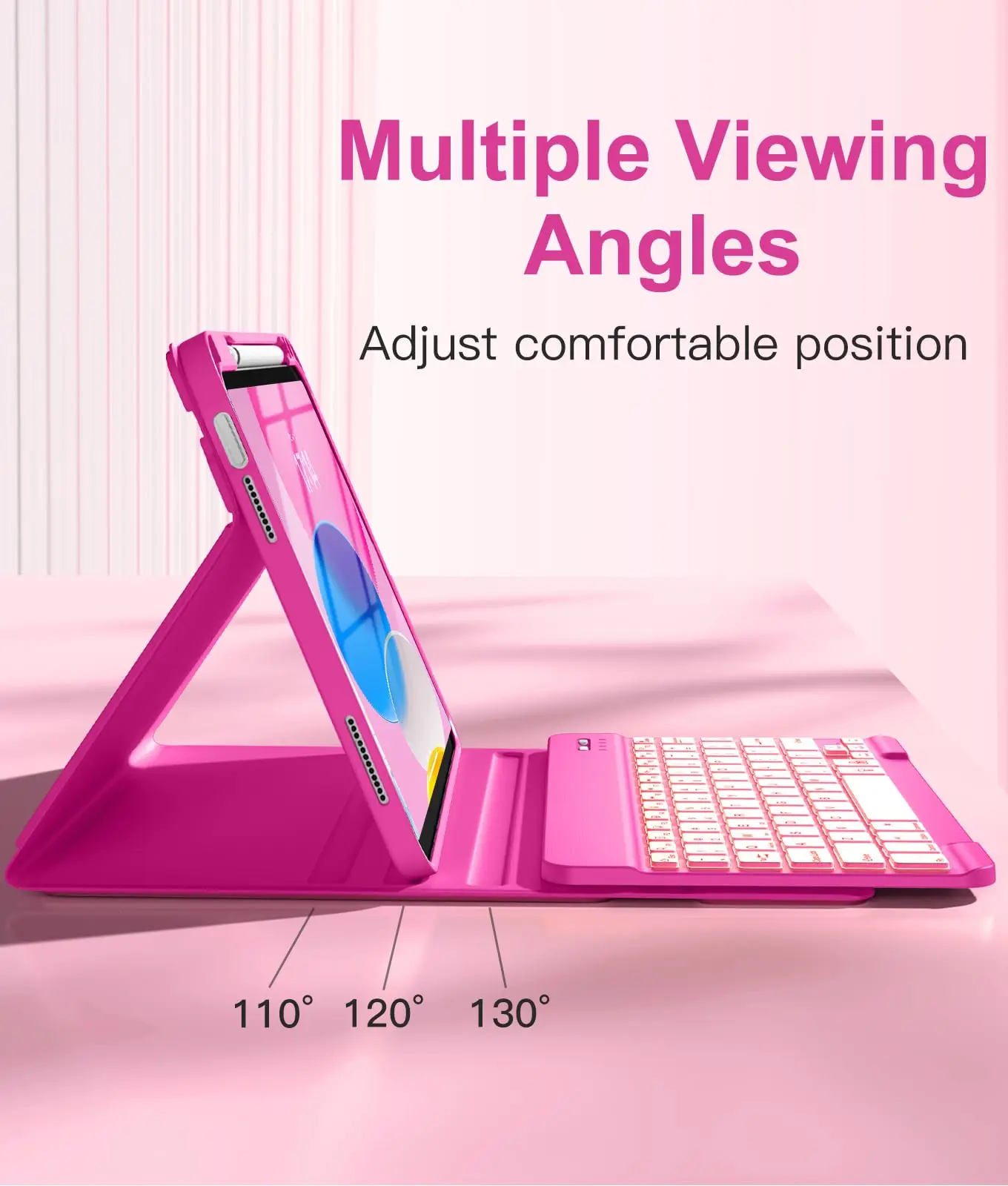 product laudtec for ipad 11th case with keyboard 7 colors backlit wireless detachable folio keyboard cover with pencil holder-5