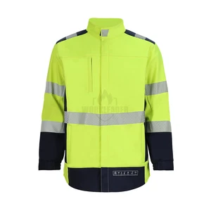 Factory Customized Flame-Retardant Hi Vis Reflective Adult Safety Workwear Coverall for Oil & Gas ENISO11612 Certified